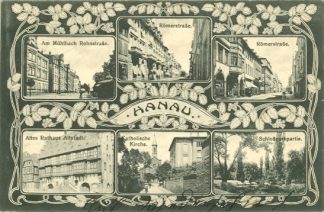 Hanau, Jugendstil AK mit 6 Ansichten