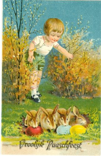 Ostern, Kind mit Hasen