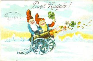 Neujahr, Zwerge mit Kanone, 1912