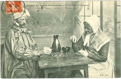 Mann und Frau spielen Domino, 1910