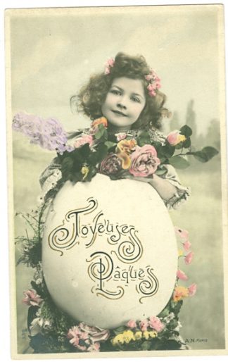 Ostern, Mädchen, Ei, Blumen, 1905