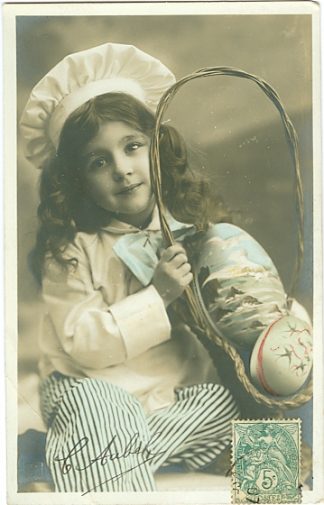 Ostern, Mädchen, Korb, Eier, 1907