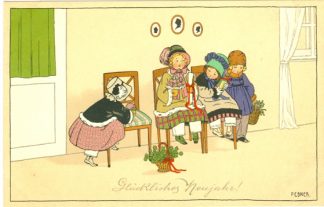 Neujahr, Kinder, sign. Pauli Ebner