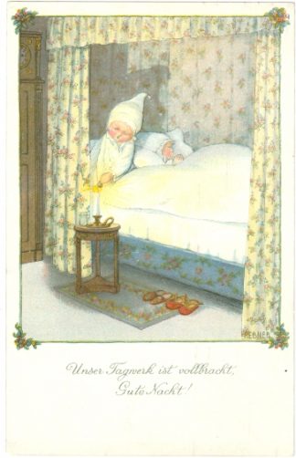 Kinder, Kinderbett "Gute Nacht", sign. Pauli Ebner