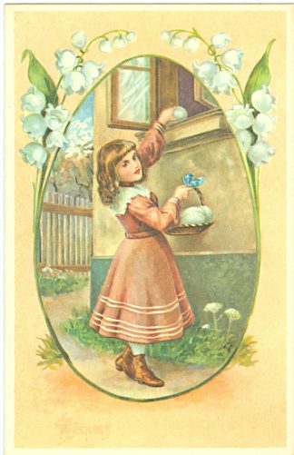 Ostern, Mädchen verteilt Eier