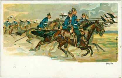 Soldaten zu Pferd, mit Flagge, 1911