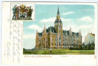 Gelsenkirchen, Rathaus mit Wappen, 1900