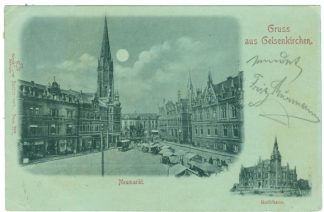 Gelsenkirchen, Neumarkt, Mondschein-AK, 1898