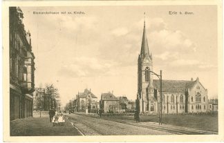 Gelsenkirchen Erle-Buer, Bismarckstr. m. Kirche, 1914