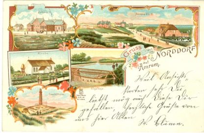 Norddorf / Amrum, Farb-Litho, 1900