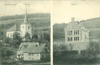 Flörsbachtal-Lohrhaupten, Kirche u. Schule, 1908