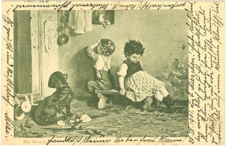 Kinder mit Dackel, 1901