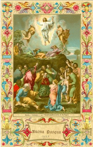 Ostern, Heiligenbild, Prägekarte, ca. 20er Jahre