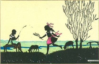 Ostern, Kinder, Lämmer, sign. Manni Grosze