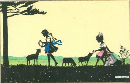 Ostern, Kinder, Lämmer, sign. Manni Grosze