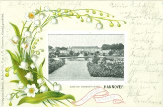 Hannover, Schloss Herrenhausen, Prägekarte, 1900
