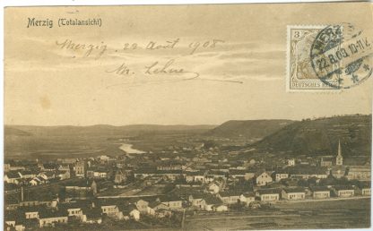 Merzig, Totalansicht, 1908 nach Luxemburg