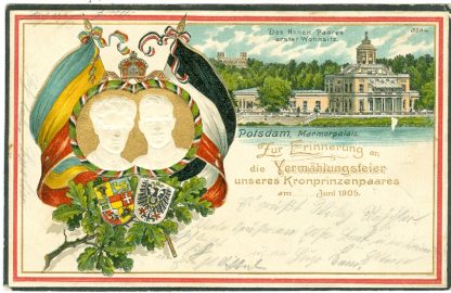 Vermählung d. Kronprinzenpaares, Prägekarte, 1905