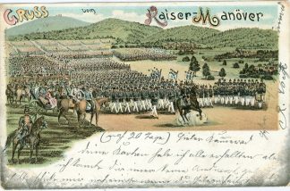 Manöver, Kaisermanöver, Farb-Litho, 1899