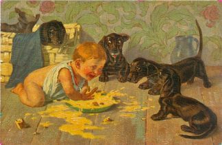 Kind, Dackel, "Triumpf", A. Roessler, um 1910/20