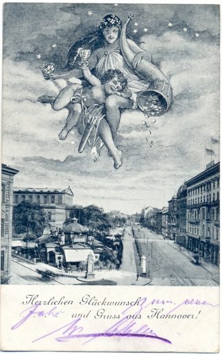 Hannover, Glückwünsche u. Gruss aus Hannover, Stadtpost Mercur, 