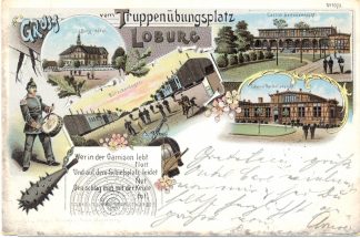 Loburg, Truppenübungsplatz, Farb-Litho, 1899