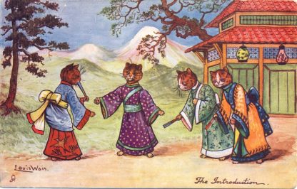 Katzen im Kinomo, sign. Louis Wain