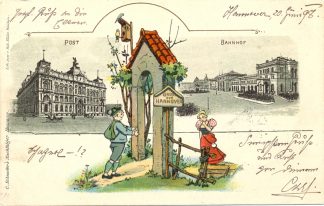Hannover, Post u. Bahnhof, 1898