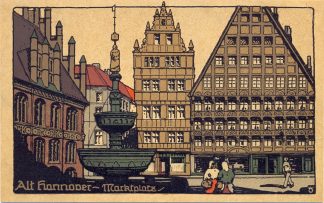 Hannover, Marktplatz, Steindruck AK, um 1910/20