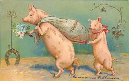 Schweine, Glückwunsch AK, Prägekarte, 1905