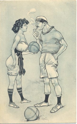 Mann, Frau, Ballsport, um 1910