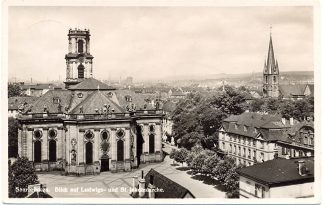 Saarbrücken, Blick auf Ludwigs- u. St. Jakobskirche, 1938