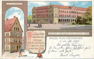 Hannover, Jubelfeier des Lyceum, Farb-Litho, 1898