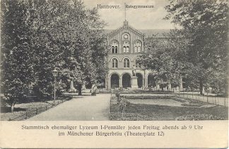 Hannover, Ratsgymnasium "Stammtisch", 1921