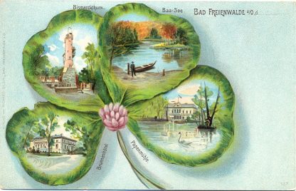 Bad Freienwalde, Kleeblatt-Litho, um 1900/10