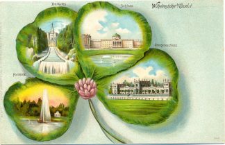 Cassel - Wilhelmshöhe, Kleeblatt-Litho, um 1900/10
