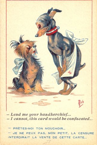 Hunde, Dackel, Scherz-AK, ca. 30er Jahre