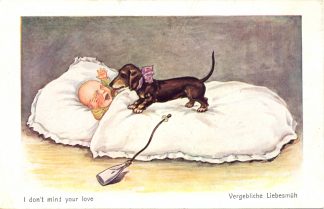 Dackel, weinendes Kind, 1914