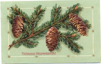 Weihnachten, Tannenzweige, Prägekarte, Norderney 1909