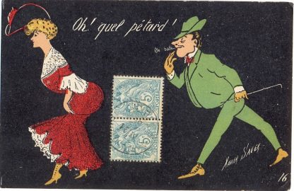 Mann verfolgt Frau, sign. Xavier Sager, 1905