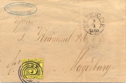 Thurn u Taxis, Brief aus Abterode "1", Michel Nr. 6