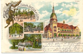 Leipzig, Zoologischer Garten, Zoo, Farb-Litho, 1900