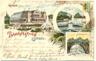 Leipzig, Palmengarten, Farb-Litho, 1899