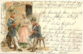 Leipzig, zu Ende d. 18. Jahrhunderts, Farb-Litho, 1899