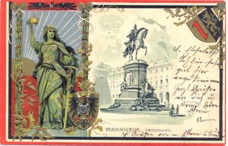 Mannheim, Kaiserdenkmal, Prägekarte, 1900