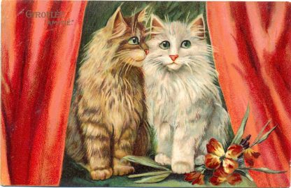 Katzen mit Vorhang, Maurice Boulanger, um 1905