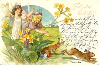Ostern, Kinder, Elfen, Hasen, 1901