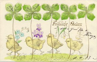 Ostern, Küken, Glücksklee, 1903