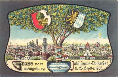 Augsburg, Jubiläums-Volksfest, 1906, Offiz. Festpostkarte