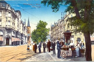 Offenbach am Main, Kaiserstrasse mit Verkaufsstand, 1916